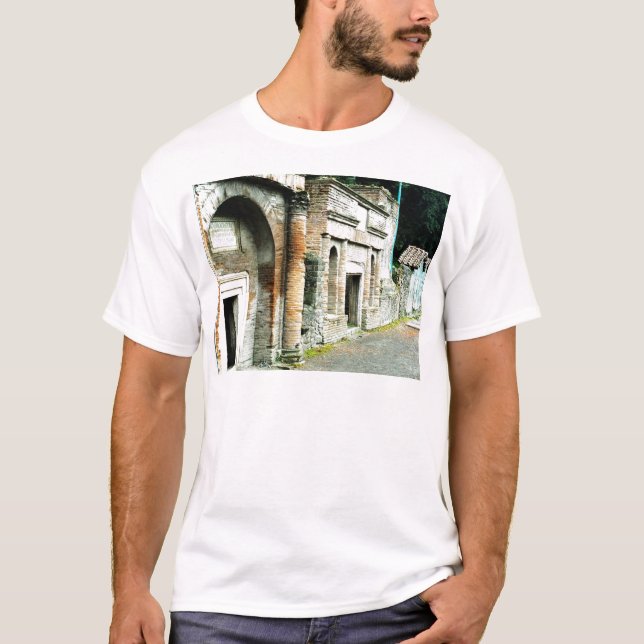 T-shirt Les ruines de Pompeii - marché avec des temples (Devant)