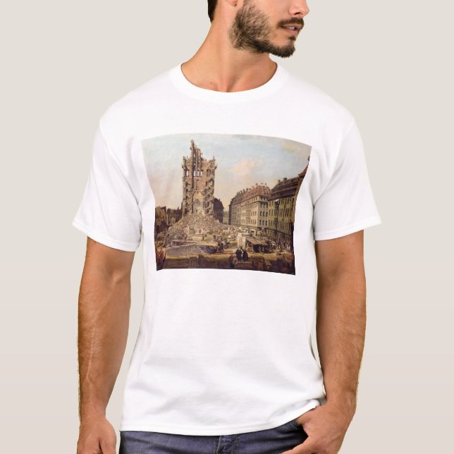 T-shirt Les ruines du vieux Kreuzkirche, Dresde (Devant)