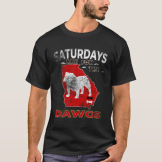 T-shirt Les Samedi Sont Pour Les Dawgs L'État Bulldog