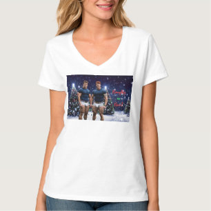 T-shirt Les sapins de Noël lumineux de SlipperyJoe deux mu
