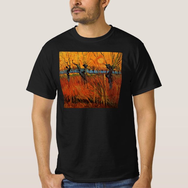 T-shirt Les saules au coucher du soleil par Vincent van Go (Devant)