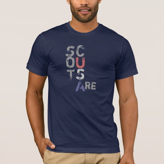 T-shirt Les scouts sont… Dos etc. Etc. Funny - point (Devant)