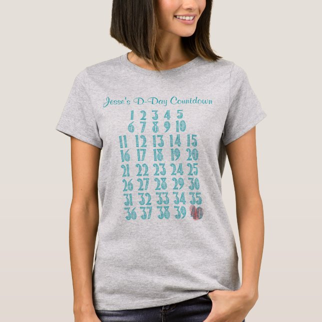 T-shirt Les semaines de maternité de compte à rebours de (Devant)