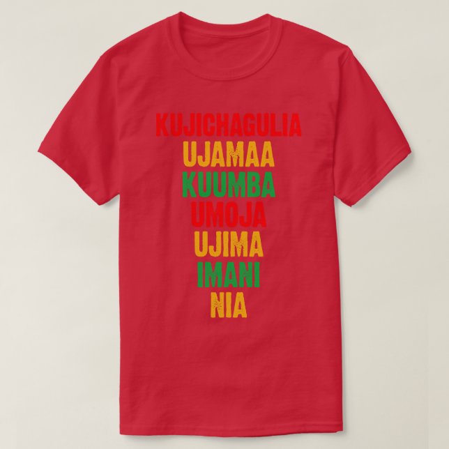 T-shirt Les sept principes de Kwanzaa (Design devant)