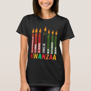 T-shirt Les Sept Principes De Kwanzaa Kinara Happy Kwanz