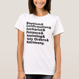T-shirt Les sept sacrements du christianisme et du catholi