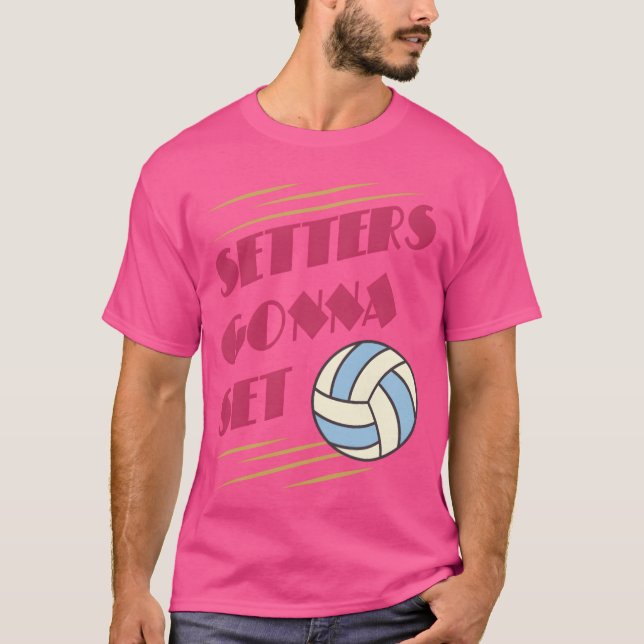 T-shirt Les Setters vont installer la fille de jeu de voll (Devant)