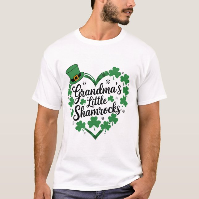 T-shirt Les Shamrocks chanceux de grand-mère (Devant)
