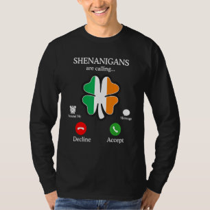 T-shirt Les Shenanigans Amusants Appelent La Saint Patrick