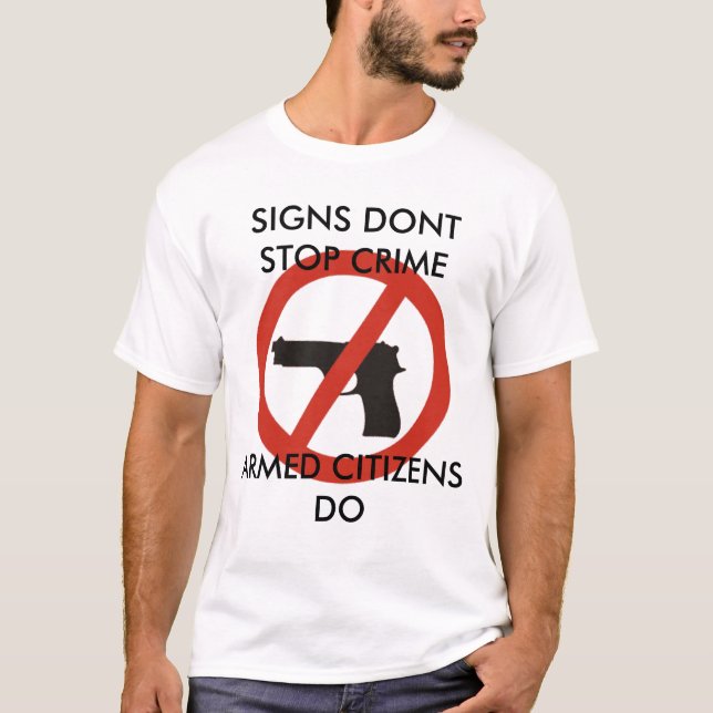 T-shirt Les signes n'arrêtent pas des crimes (Devant)