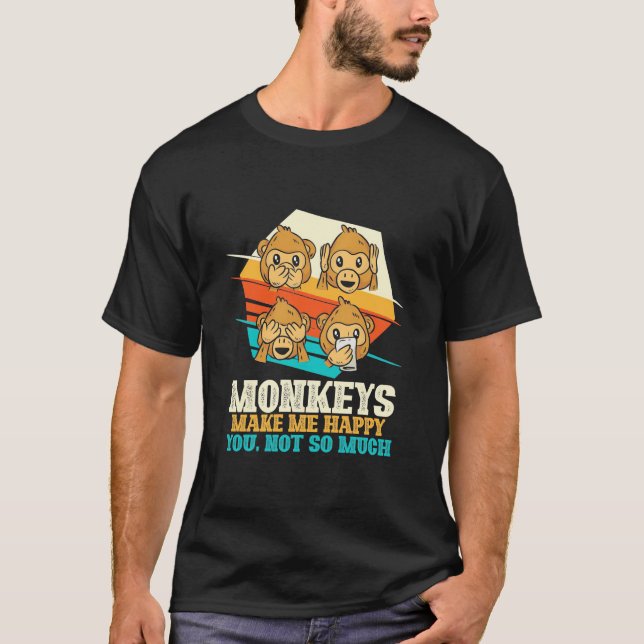 T-shirt Les singes me rendent heureux (Devant)