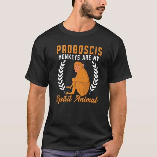 T-shirt Les Singes Proboscis Sont Mon Esprit Animal Zookee (Devant)