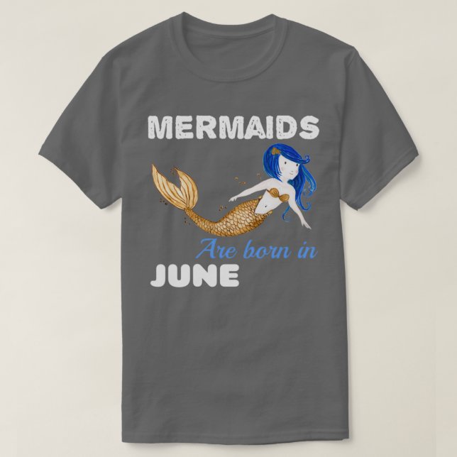 T-shirt Les sirènes naissent le 4 JUIN (Design devant)