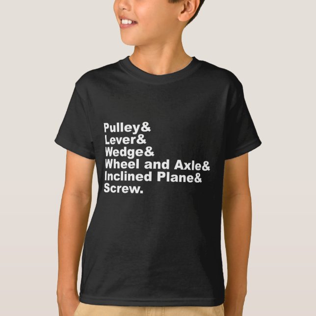 T-shirt Les six machines simples d'Archimède (Devant)