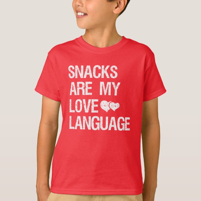 T-shirt Les Snacks Sont Ma Langue D'Amour, Les Amateurs De (Devant)