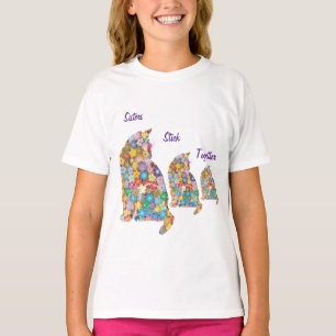 T-shirt Les Soeurs Stick Ensemble 3 Kittens Kitty Chats Fl