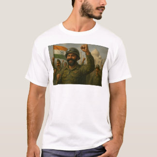 T-shirt Les soldats indiens célèbrent le triomphe du champ