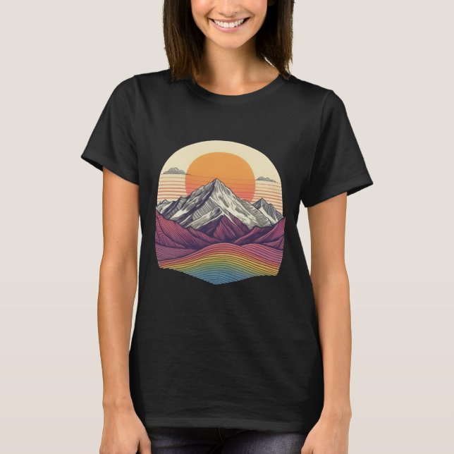 T-shirt Les sommets radieux au coucher du soleil (Devant)