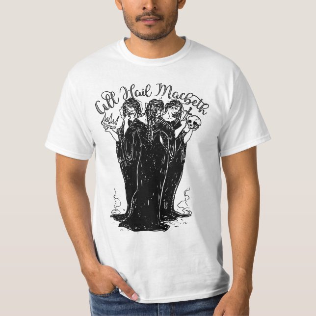 T-shirt Les sorcières toutes grêlent Mabeth (Devant)