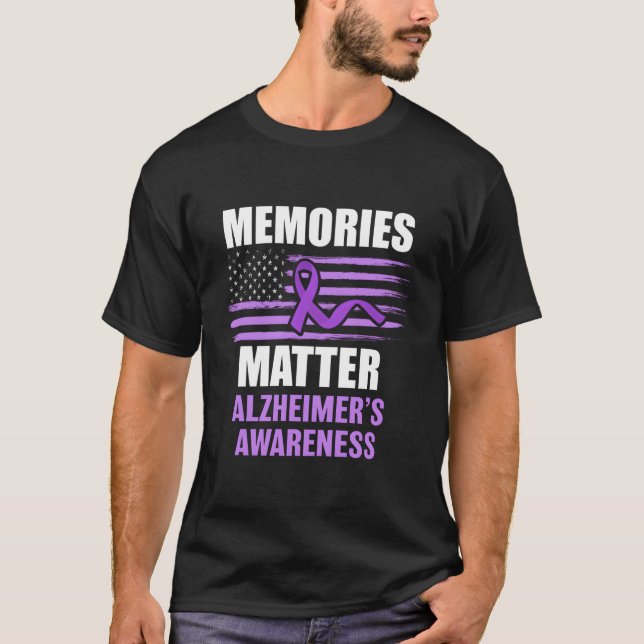 T-shirt Les souvenirs comptent Ruban violet de sensibilisa (Devant)