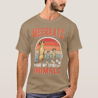 T-shirt Les suricates sont mes animaux spirituels rétro