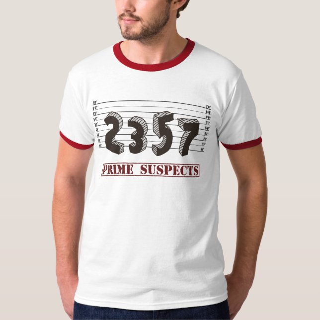 T-shirt Les suspects de nombre premier (Devant)