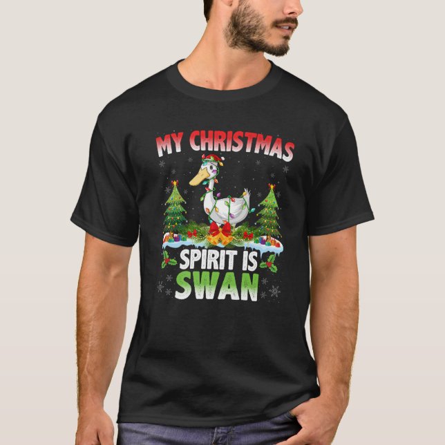 T-shirt Les Swans Portant Le Chapeau Du Père Noël Mon Espr (Devant)