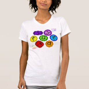 T-SHIRT LES SYMBOLES DU YOGA REIKI SEPT CHAKRAS ONT MARQU