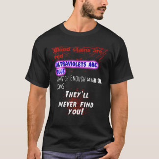 T-shirt Les taches de sang sont rouges ultraviolets bleus 