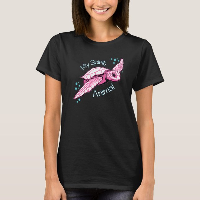 T-shirt Les tortues de mer sont mon esprit animal (Devant)