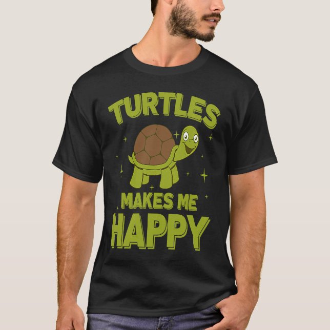 T-shirt Les tortues me rendent heureux Turtle Water Turtle (Devant)