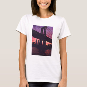 T-shirt Les Tours Jumelles Et La Tour Du Pont De Manhattan
