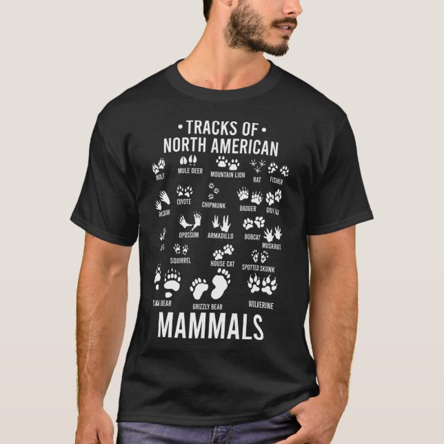 T-shirt Les traces de la faune des mammifères nord-américa (Devant)