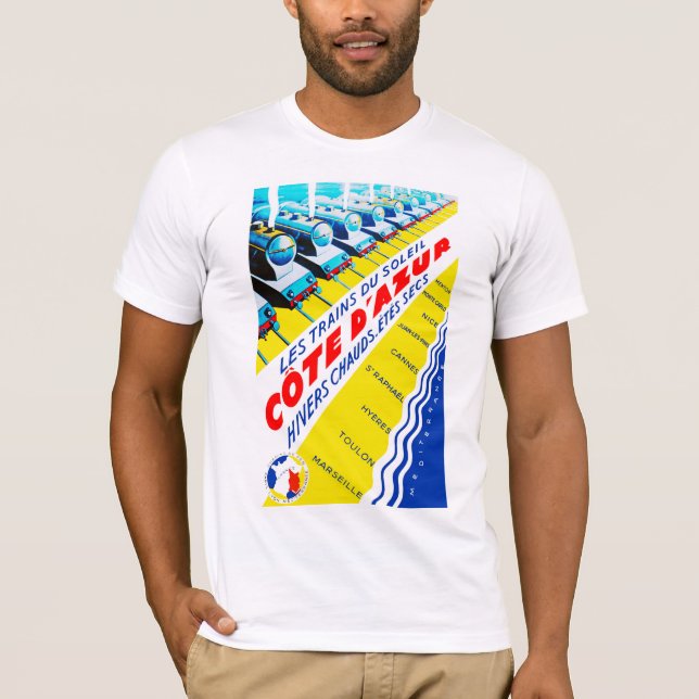 T-shirt Les Trains du Soleil ~ Côte d'Azur (Devant)
