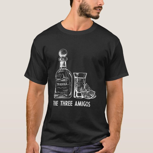 T-shirt Les trois amigos mexicain alcoolique boisson Tequi (Devant)