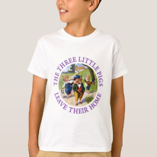 T-shirt Les trois petits porcs quittent leur maison