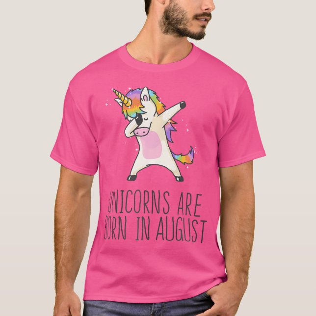T-shirt Les Unicornes Sont Nés En Août Mignonne Chemise Da (Devant)