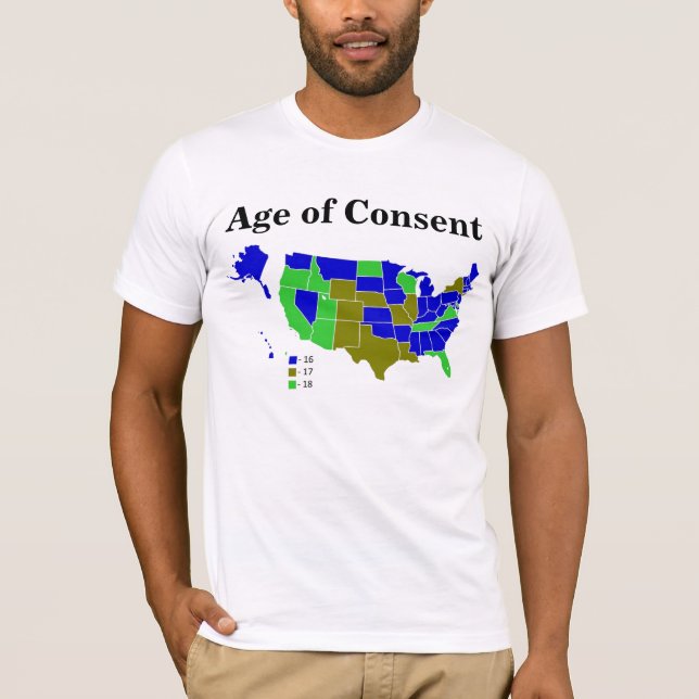 T-shirt LES USA - Âge de consentement la carte ! (Devant)