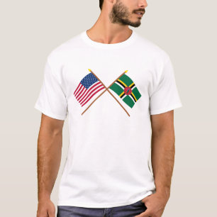 T-shirt Les USA et drapeaux croisés par Dominique