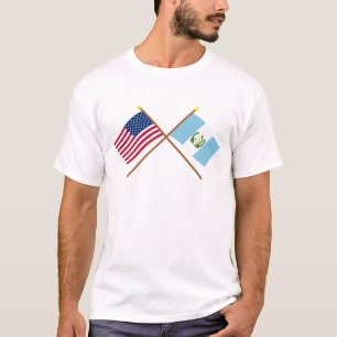 T-shirt Les USA et drapeaux croisés par Guatemala