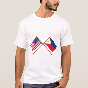 T-shirt Les USA et drapeaux croisés par Philippines
