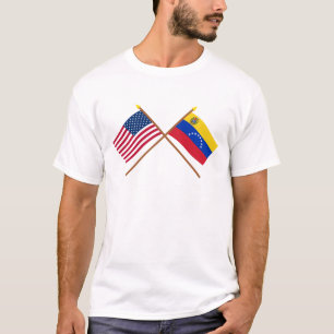 T-shirt Les USA et drapeaux croisés par Venezuela