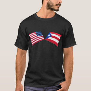T-shirt Les USA et drapeaux de Porto Rico