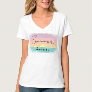 T-shirt Les vacances sur la plage de Pastel
