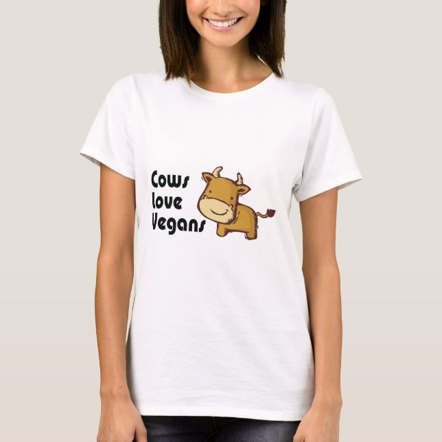 T-shirt les vaches aiment les végétaliens (Devant)