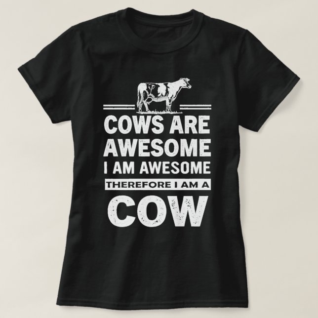 T-shirt Les vaches amusantes sont géniales Je suis génial  (Design devant)