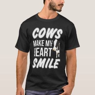 T-shirt Les vaches me font le coeur sourire Vêtements d'ar