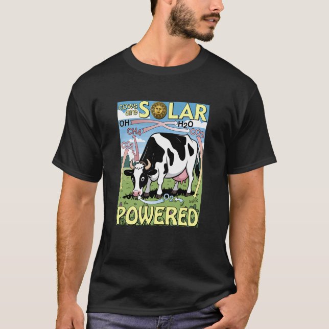 T-shirt Les vaches sont Cycle de Carbone Alimentées à l'He (Devant)