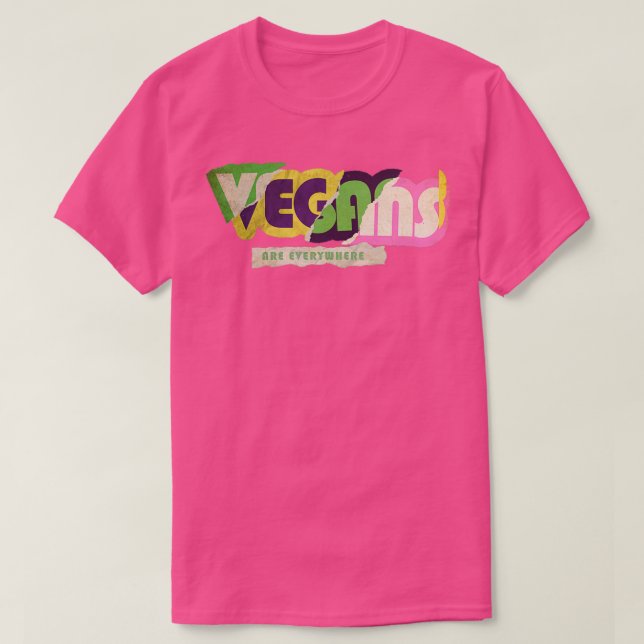 T-shirt Les Vegans sont partout végétariens (Design devant)