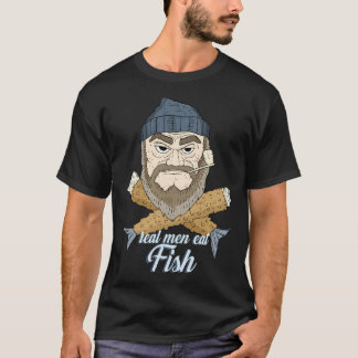 T-shirt Les Véritables Hommes Mangent Du Poisson. Poisson